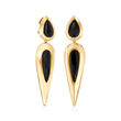 Black Onyx Drop Earrings in 18kt Yellow Gold