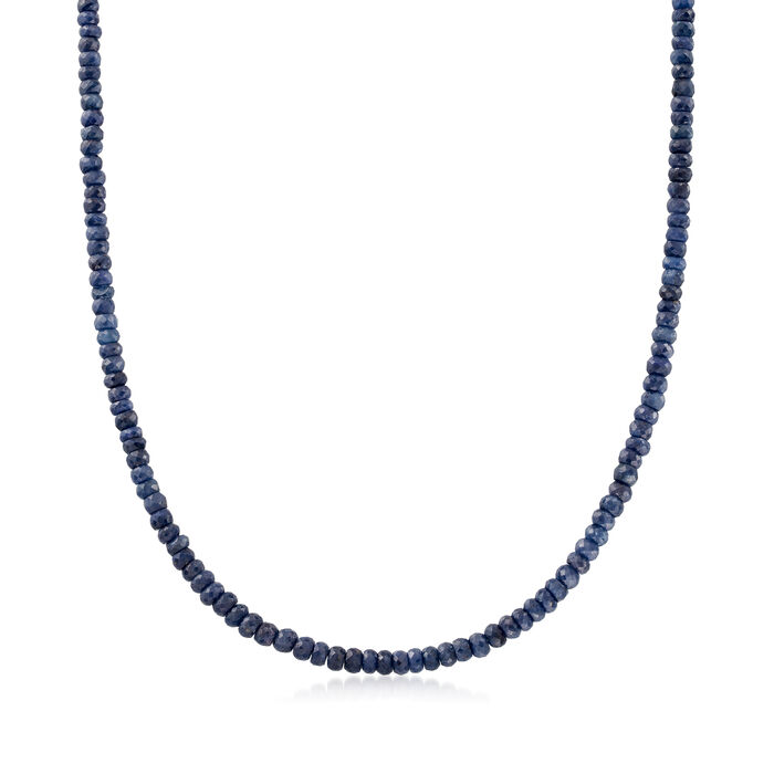 100.00 ct. t.w. Sapphire Bead Necklace with 14kt Yellow Gold Magnetic Clasp