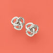 Love Knot Clip-On Earrings in Sterling Silver