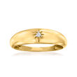 Diamond-Accented Star Dome Ring in 14kt Yellow Gold