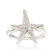 .13 ct. t.w. Diamond Starfish Ring in Sterling Silver