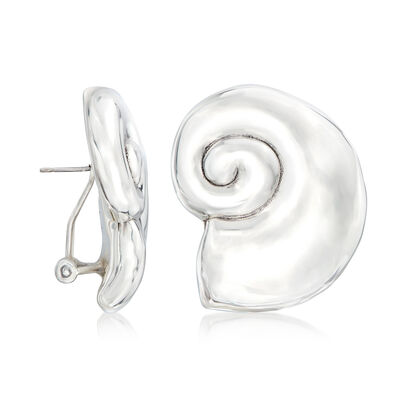 Sterling Silver Over Resin Seashell Earrings