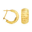 Roberto Coin 18kt Yellow Gold Large Ribbed Hoop Earrings