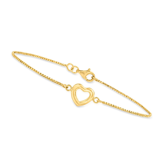 10kt Yellow Gold Heart Bracelet