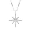Charles Garnier &quot;Starburst&quot; .54 ct. t.w. CZ Pendant Necklace in Sterling Silver