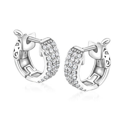 .50 ct. t.w. Diamond Three-Row Hoop Earrings in 14kt White Gold