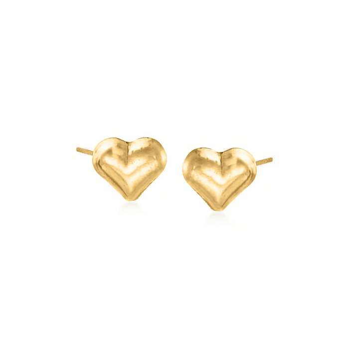 Child's 14kt Yellow Gold Heart Stud Earrings