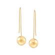Italian 14kt Yellow Gold Bead Drop Earrings