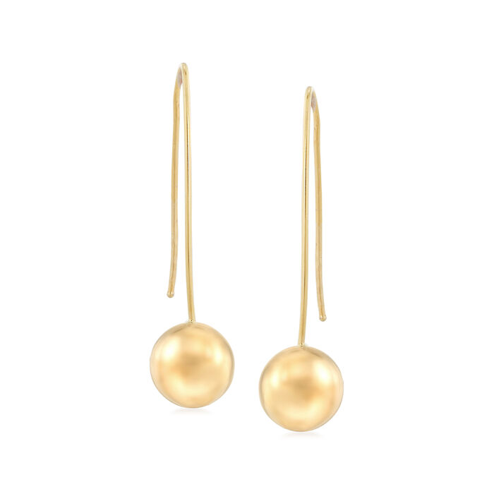 Italian 14kt Yellow Gold Bead Drop Earrings