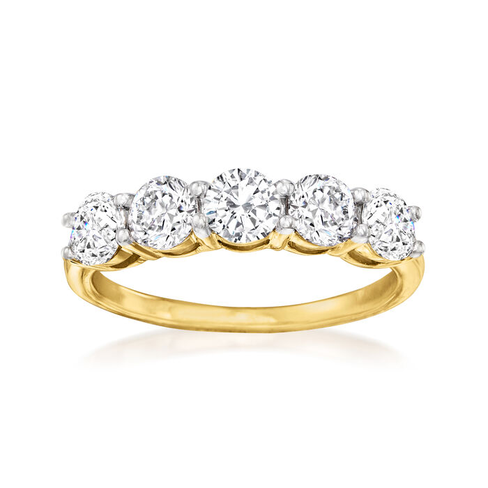 1.50 ct. t.w. Diamond Five-Stone Ring in 14kt Yellow Gold