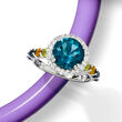 4.20 Carat London Blue Topaz and 1.00 ct. t.w. Multi-Gemstone Ring in Sterling Silver
