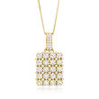 C. 1990 Vintage 2.75 ct. t.w. Diamond Cluster Pendant Necklace in 14kt Yellow Gold