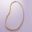 Italian 14kt Yellow Gold Graduated Link Necklace