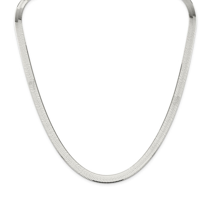 Sterling Silver 8mm Herringbone Necklace