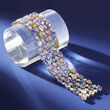 64.45 ct. t.w. Multicolored Sapphire and 9.00 ct. t.w. Diamond Bracelet in 18kt White Gold