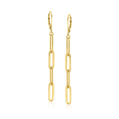 Charles Garnier 18kt Gold Over Sterling Paper Clip Link Drop Earrings