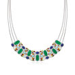 89.55 ct. t.w. Multi-Gemstone Necklace in Sterling Silver
