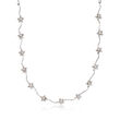 C. 1990 Vintage 1.10 ct. t.w. Diamond Flower Necklace in 14kt White Gold