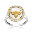 .40 ct. t.w. Citrine Taurus Zodiac Ring in Two-Tone Sterling Silver