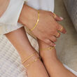 10kt Yellow Gold Heart Station Anklet