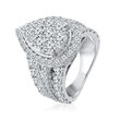 4.00 ct. t.w. Diamond Pear-Shaped Cluster Ring in 14kt White Gold