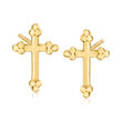 10kt Yellow Gold Budded Cross Earrings