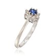 C. 2000 Vintage .25 Carat Sapphire and .25 ct. t.w. Diamond Ring in 14kt White Gold