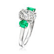 2.00 Carat Lab-Grown Diamond Ring with .50 ct. t.w. Emeralds in 14kt White Gold