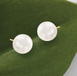 8-9mm Cultured Button Pearl Stud Earrings in 14kt Yellow Gold