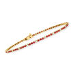 1.00 ct. t.w. Ruby and .26 ct. t.w. Diamond Tennis Bracelet in 14kt Yellow Gold