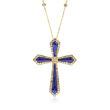 Lapis Pendant Necklace with 1.92 ct. t.w. Diamonds in 14kt Yellow Gold