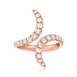 C. 2000 Vintage .75 ct. t.w. Diamond Bypass Ring in 18kt Rose Gold