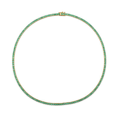7.50 ct. t.w. Emerald Tennis Necklace in 14kt Yellow Gold