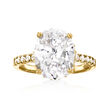 6.00 ct. t.w. CZ Ring in 18kt Gold Over Sterling
