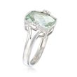4.30 Carat Green Prasiolite Ring with White Zircon Accents in Sterling Silver