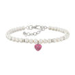 Glass Pearl Fashion Necklace for Pets with Rhinestone Heart Charm
