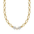 C. 1980 Vintage 2.65 ct. t.w. Diamond Fancy-Link Necklace in 14kt Yellow Gold