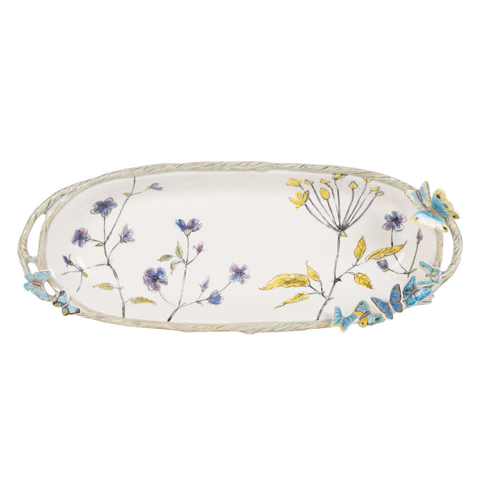 Fitz and Floyd &quot;Butterfly Fields&quot; Bread Tray