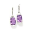 11.00 ct. t.w. Amethyst and .10 ct. t.w. White Topaz Earrings in Sterling Silver