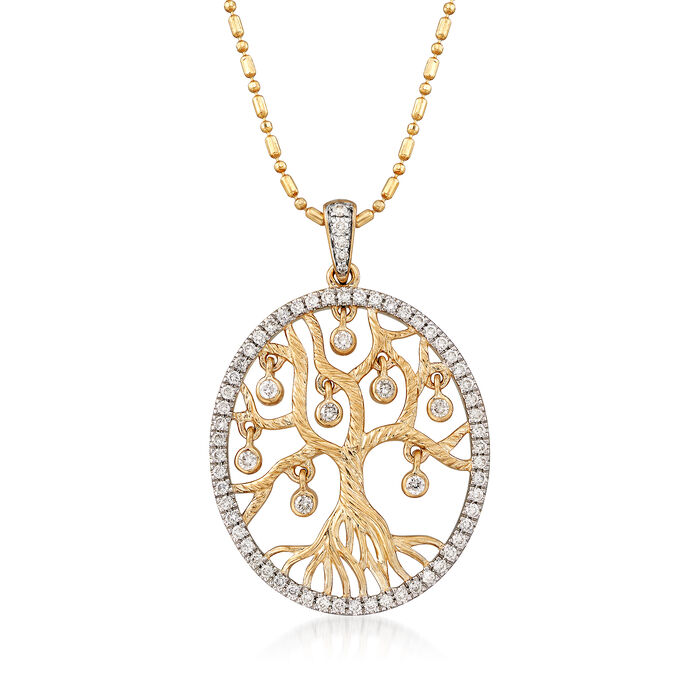 .48 ct. t.w. Diamond Tree of Life Pendant Necklace in 14kt Yellow Gold ...
