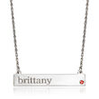 Sterling Silver Personalized Name Necklace with Birthstone Accent Jan/Garnet