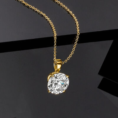 3.00 Carat Lab-Grown Diamond Solitaire Necklace in 14kt Yellow Gold