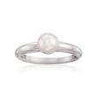 Mikimoto 6.5mm A+ Akoya Pearl Ring in 18kt White Gold    