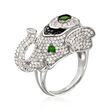 4.27 ct. t.w. Multi-Stone Elephant Ring in Sterling Silver