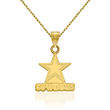 14kt Yellow Gold Small NFL Dallas Cowboys Pendant Necklace. 18&quot;