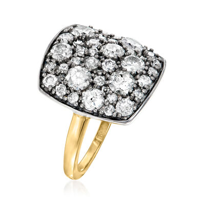 2.00 ct. t.w. Diamond Mosaic Cluster Ring in Sterling Silver and 14kt Yellow Gold