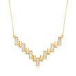 .10 ct. t.w. Diamond V-Necklace in Two-Tone Sterling Silver
