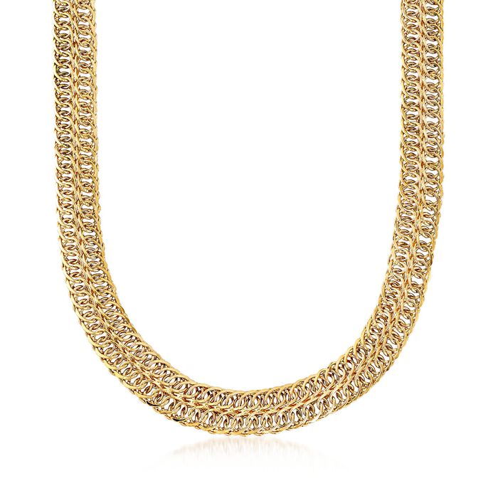 14kt Yellow Gold Double-Row Curb-Link Necklace