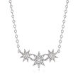 .10 ct. t.w. Diamond Sun Trio Necklace in Sterling Silver