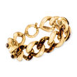 Italian Leopard-Print Enamel Link Bracelet in 14kt Yellow Gold